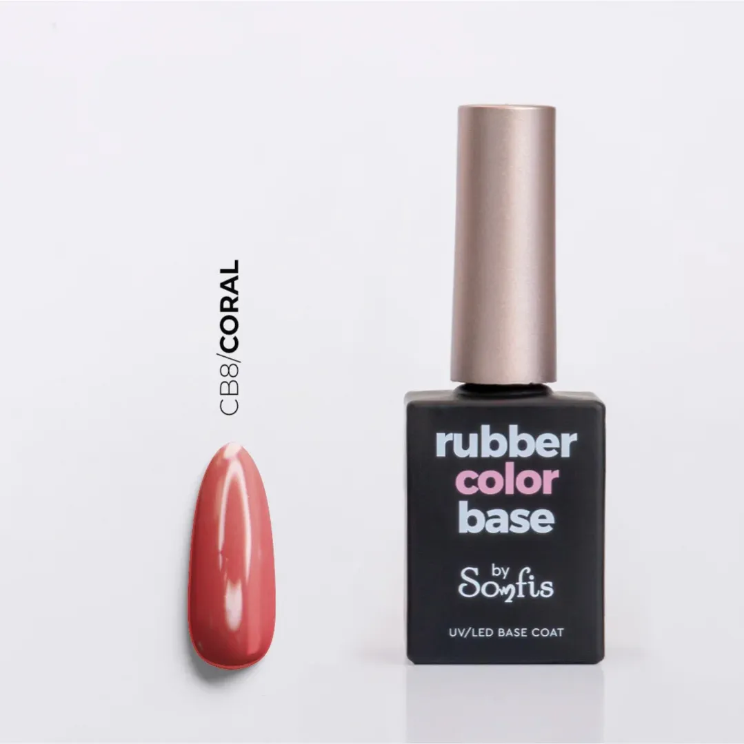 Rubber Color Base Coral by Somfis 15ml (CB8)