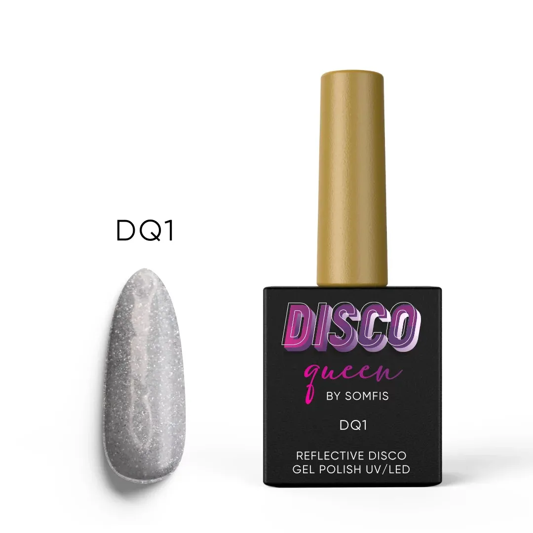 Trajni lak silver glitter varnish Somfis DQ1 in 9ml