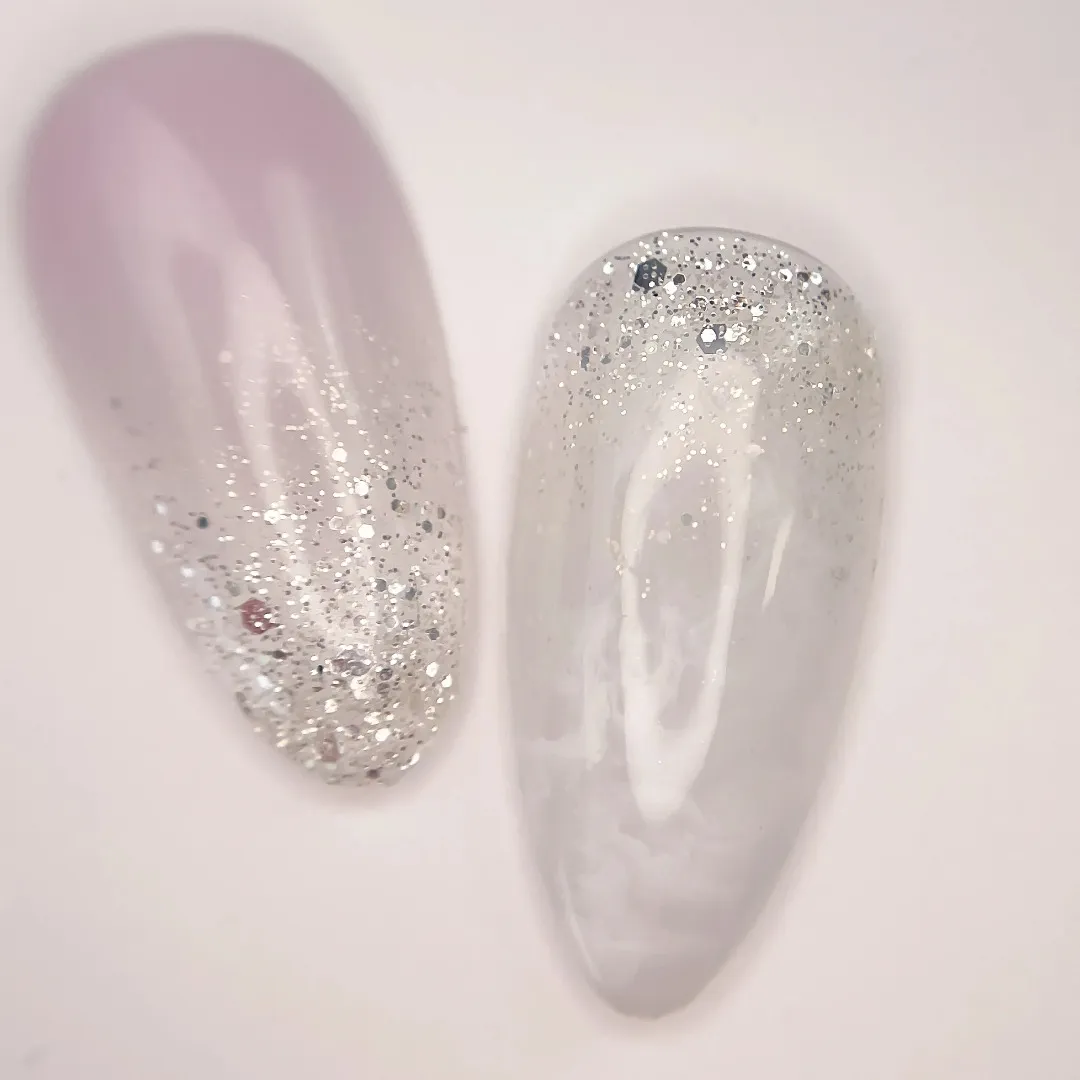 Trajni lak Somfis Glam ON GL08 srebrni glitter s miješanim zrncima 9ml - picture 3