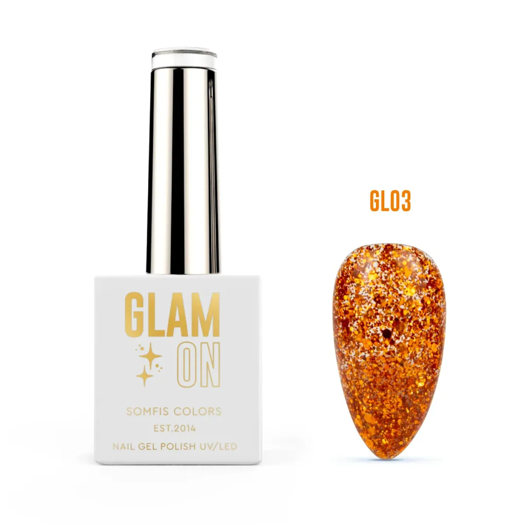 Trajni lak Somfis Glam ON GL03 u brončanoj glitter nijansi 9ml